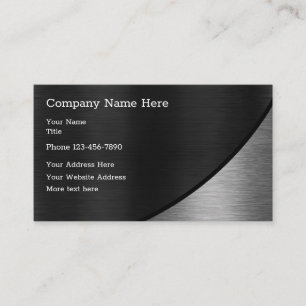 Silver And Black Brushed Metal Look Business Card