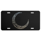 Silver And Black Celtic Crescent Moon