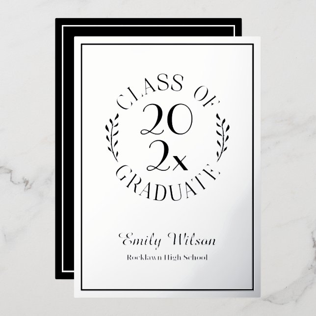 Silver and Black Class Of 2026 Graduation Party (Front/Back)