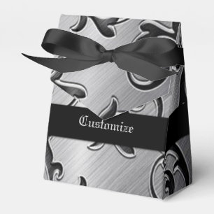 Silver and Black Curls Pattern Favour Box