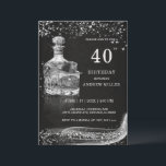 Silver and Black Custom birthday for Him  Invitation<br><div class="desc">Online Silver and Black Custom birthday invites for Him template, 40th Birthday Invites for Him, Black and White Personalized Birthday Invites for Him, Custom Birthday Invites for Boyfriend, ANY AGE This "Silver and Black Custom Birthday Invitation for Him" combines modern elegance with personalized details, making it the perfect choice for...</div>