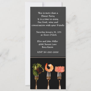 Silver and Black Dinner Party Invitation