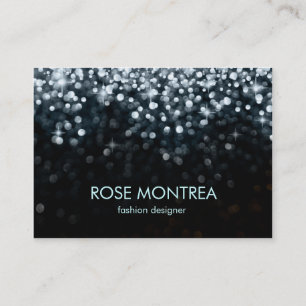Silver and Black Falling Glitter Business Card