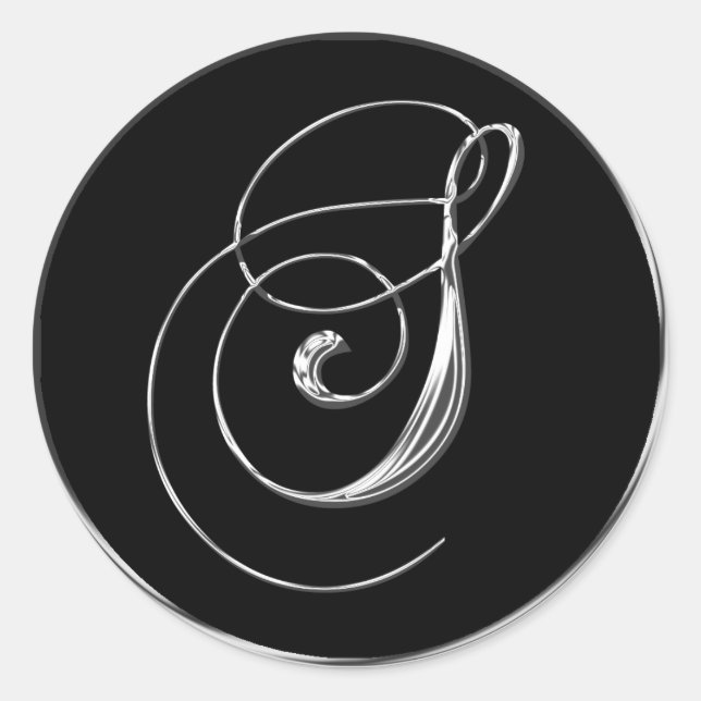 Silver And Black Formal Wedding Monogram S Seal (Front)