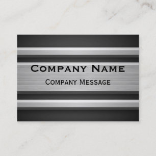Silver and Black Metal Look Business Advertising Business Card