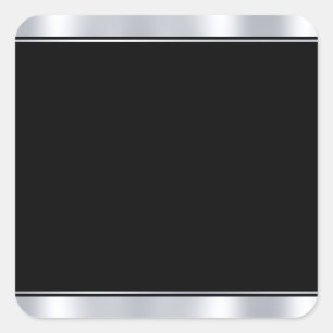Silver And Black Modern Elegant Blank Template Square Sticker