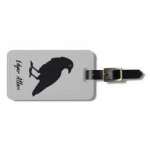 Silver and Black Personalized Luggage Tag | Raven
