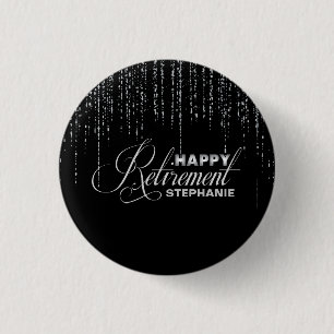Silver and Black Retirement Pinback Button