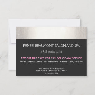 Silver and Black Salon and Spa Customer Coupon