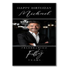 Silver and Black Script Photo 50th Birthday