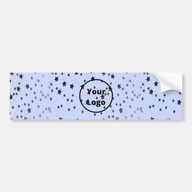 Silver and black stars on blue bumper sticker (Front)