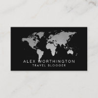 Silver and Black World Map International Travel