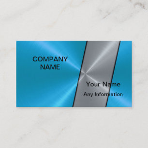 Silver and Blue Luxury Metallic Business Card