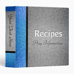Silver and blue luxury metallic Recipes binders