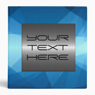 Silver and Blue Mosaic Stainless Steel Metal Binder