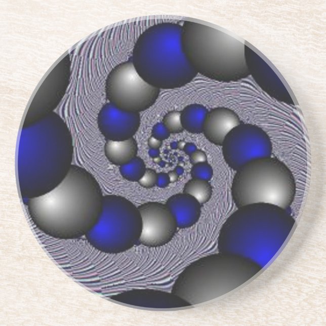 Silver And Blue Pearls To Infinity Coaster (Front)