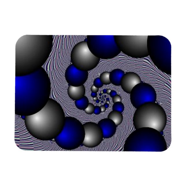 Silver And Blue Pearls To Infinity Magnet (Horizontal)