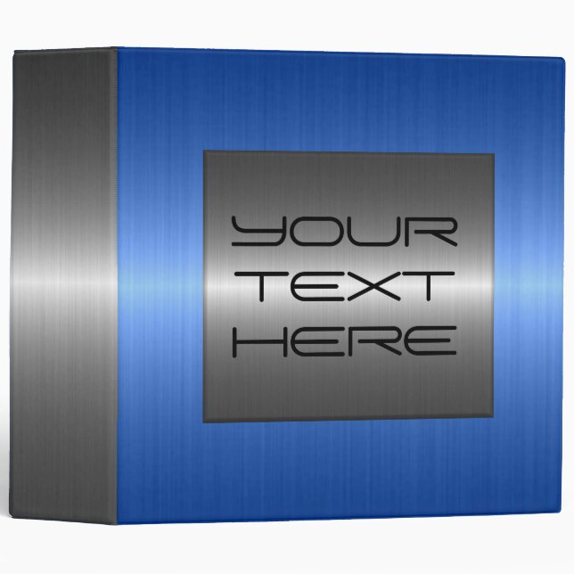 Silver and Blue Stainless Steel Metal Binder (Front/Spine)