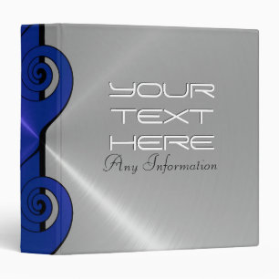 Silver and blue stainless steel metal binder