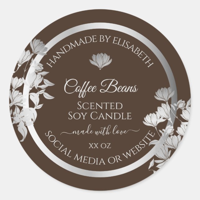 Silver and Brown Packaging Labels Professional (Front)