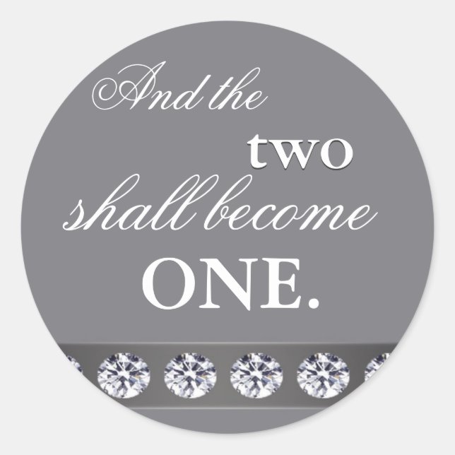 Silver and crystal - and the two shall become one classic round sticker (Front)