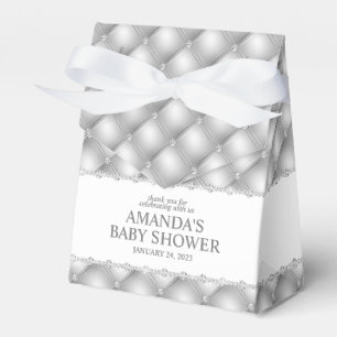 Silver and Diamonds Tufted Glamour Favor Box