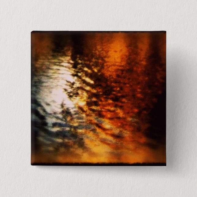 Silver and Gold 2 Inch Square Button (Front)