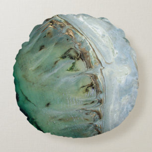 Silver and gold abstract illustration round pillow