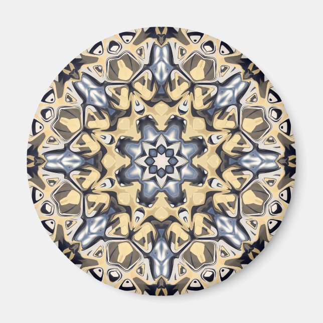 Silver And Gold Abstract Magnet (Front)
