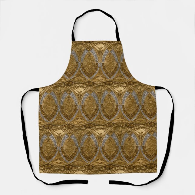 Silver And Gold Art Deco Pattern Apron (Front)