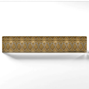 Silver And Gold Art Deco Pattern Nameplate