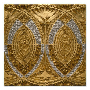 Silver And Gold Art Deco Pattern Photo Print