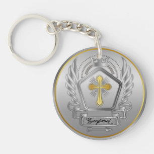 Silver And Gold Award Winner Acrylic Keychain