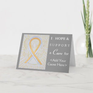 Silver and Gold Awareness Ribbon Greeting Cards