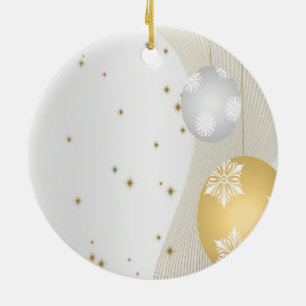 Silver and Gold Ceramic Ornament