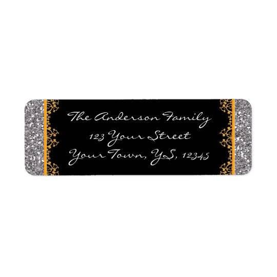 Silver and Gold Christmas Return Address Labels