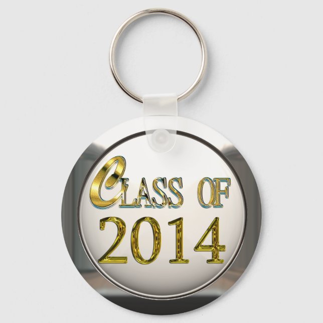 Silver And Gold Class Of 2014 Keychain (Front)