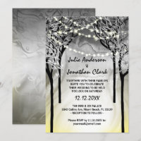 Silver and Gold Fire and Ice Wedding Invitations