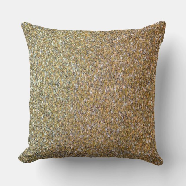 "SILVER AND GOLD" Grey Silver Brown Gold Abstract Throw Pillow (Front)