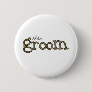 Silver and Gold Groom 2 Inch Round Button