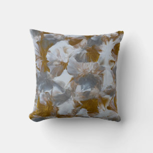 Silver and gold handmade artwork throw pillow