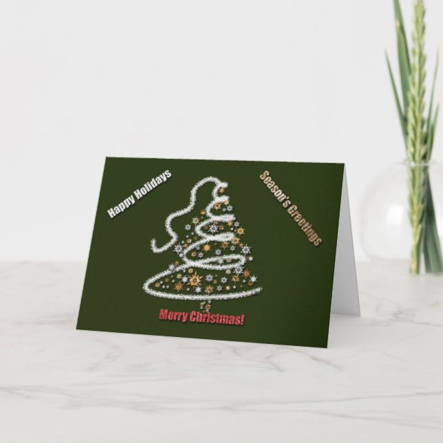 Silver And Gold Holiday Card (Front)