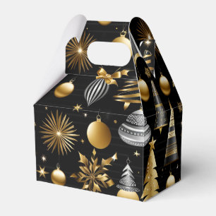 Silver And Gold Holiday Ornaments Gable Favor Box