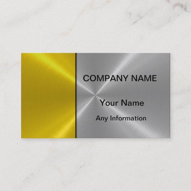 Silver and Gold Luxury Metallic Business Card (Front)