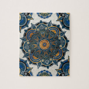 Silver and gold mandala jigsaw puzzle