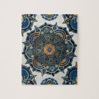 Silver and gold mandala jigsaw puzzle