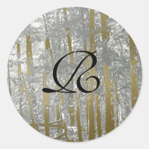 Silver and Gold Metallic Trees envelope seals