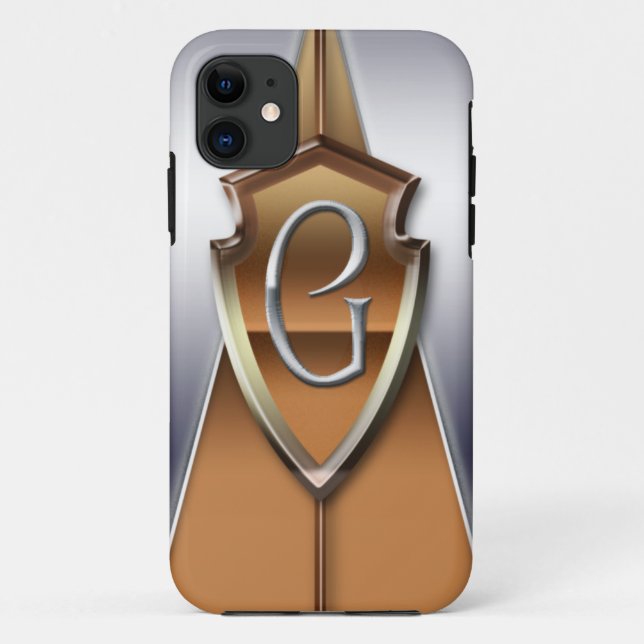 Silver and Gold Monogram Letter G Case-Mate iPhone Case (Back)