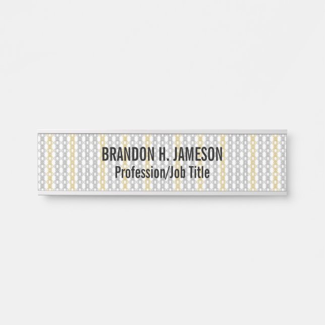 Silver and Gold Pattern Door Sign (Front)