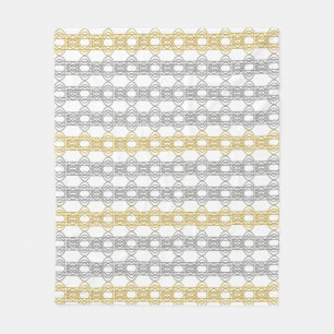 Silver and Gold Pattern Fleece Blanket
